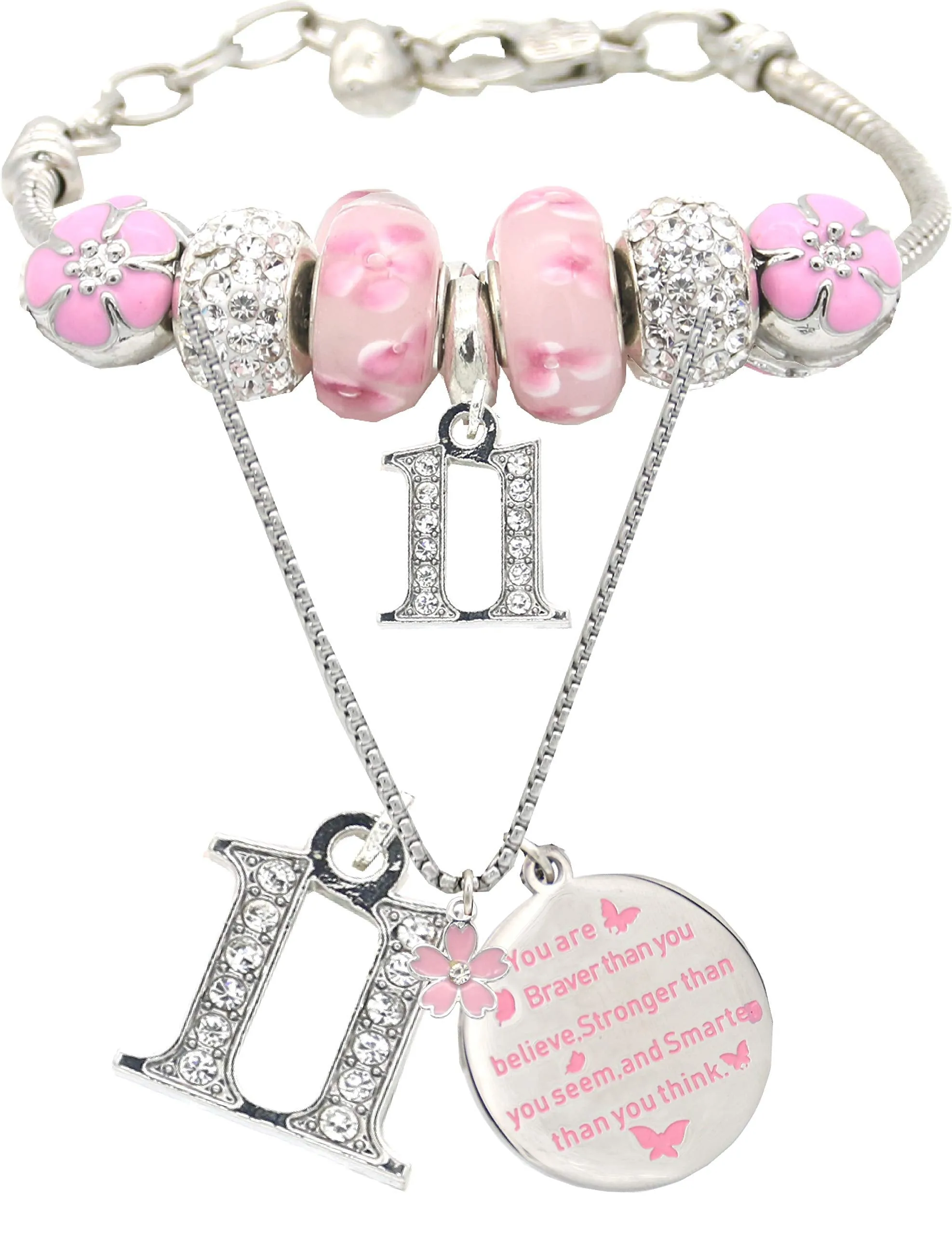 11th Birthday Gifts for Girls, 11th Birthday Charm Bracelet, 11th Birthday Necklace, 11th