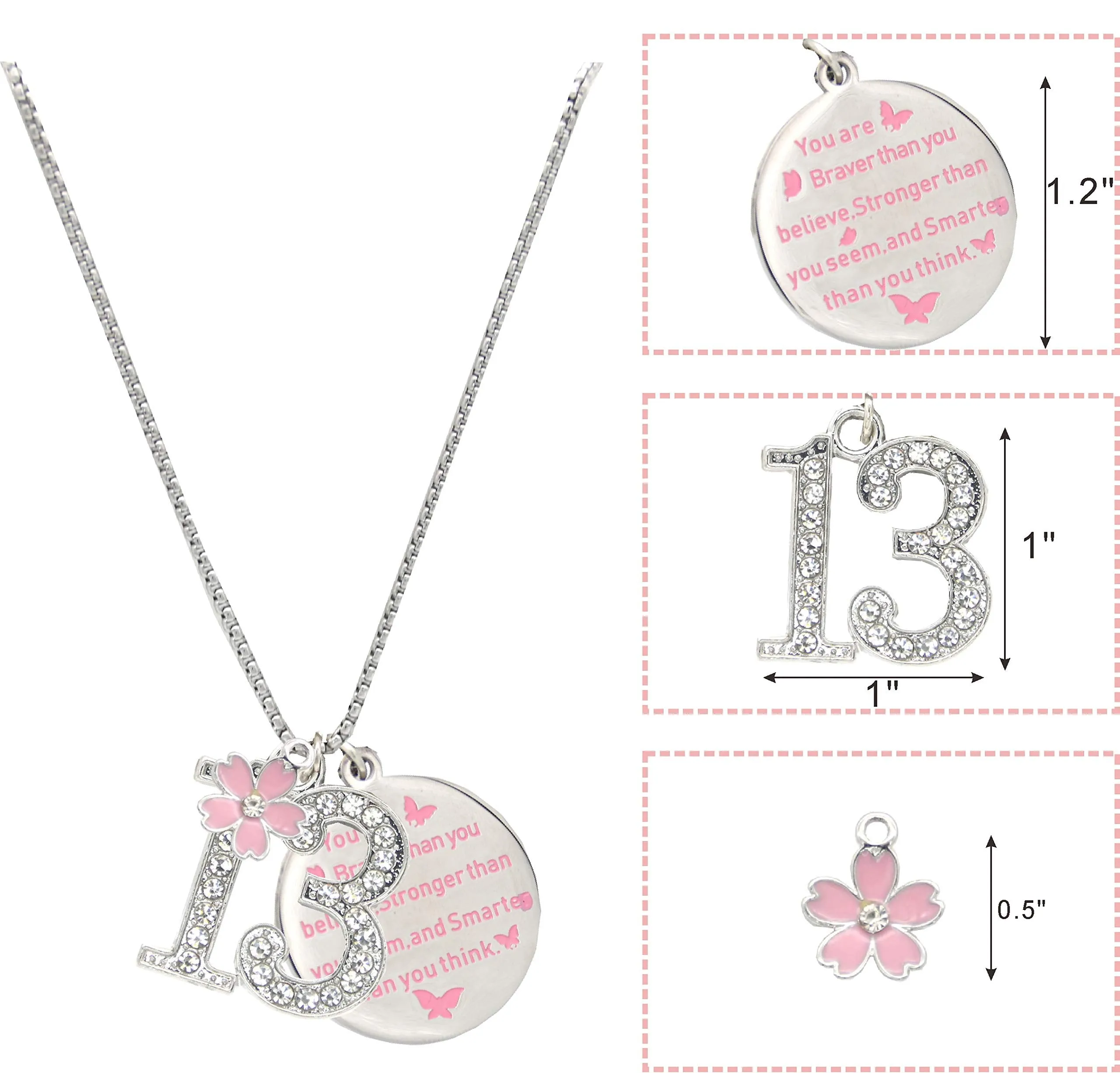 13th Birthday Gifts for Girls, 13th Birthday Charm Bracelet, 13th Birthday Necklace, 13th