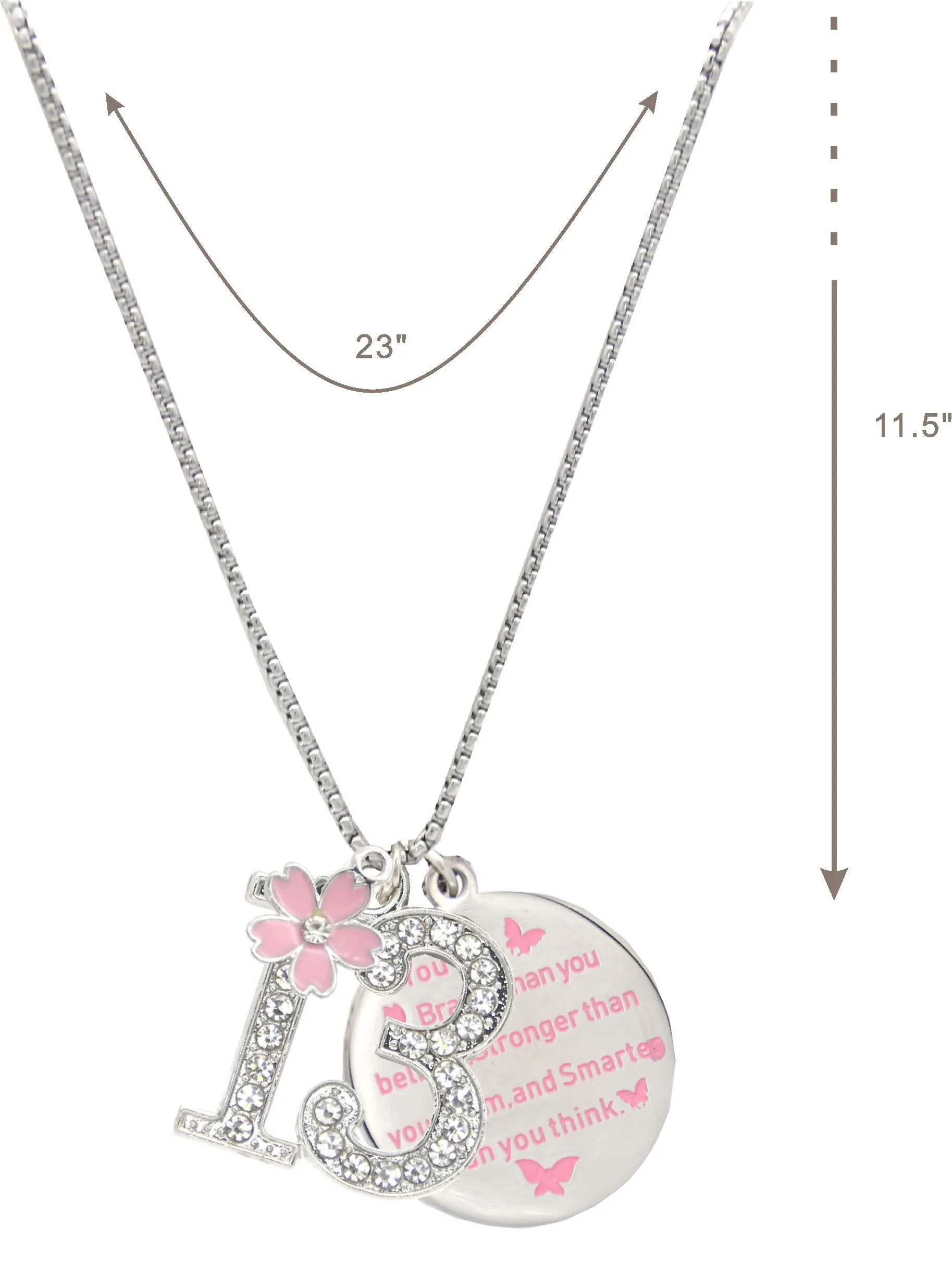 13th Birthday Gifts for Girls, 13th Birthday Charm Bracelet, 13th Birthday Necklace, 13th