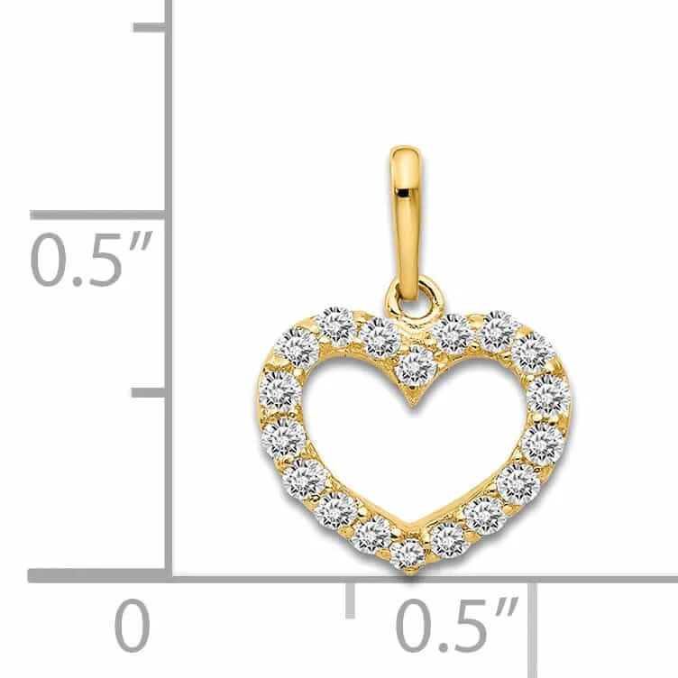 14k CZ Childrens Heart Pendant