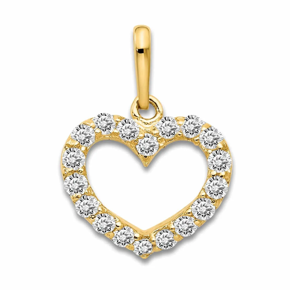 14k CZ Childrens Heart Pendant