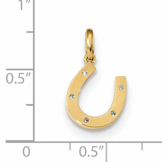 14k Yellow Gold Childrens Horseshoe Pendant