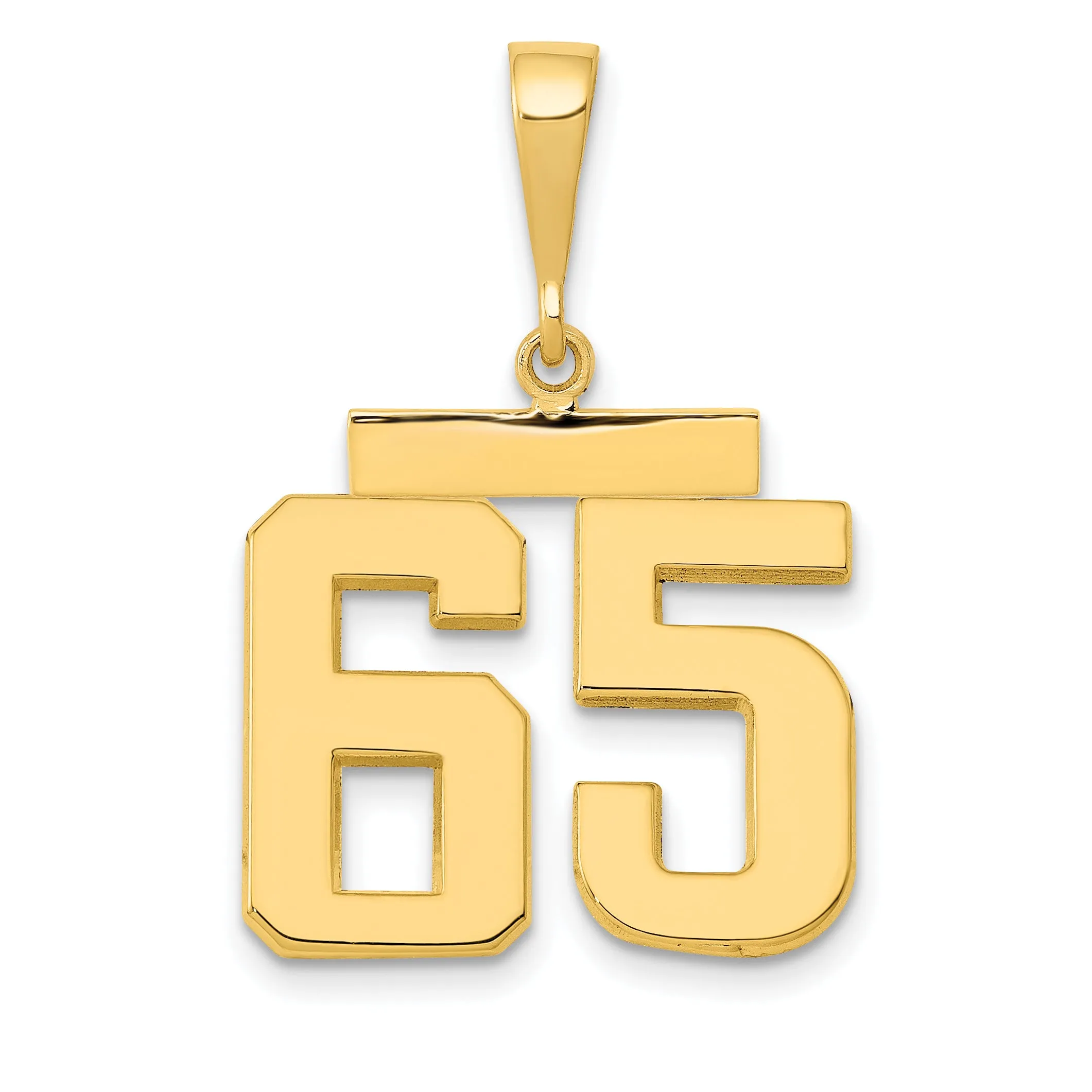 14k Yellow Gold Medium Polished Number 65 Charm