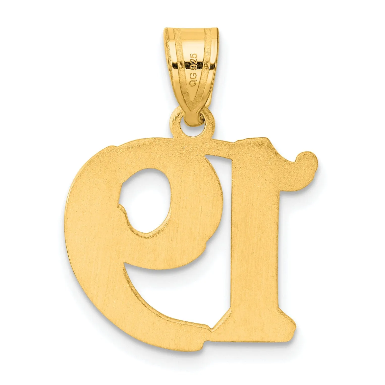 14k Yellow Gold Polished Etched Finish Number 19 Charm Pendant