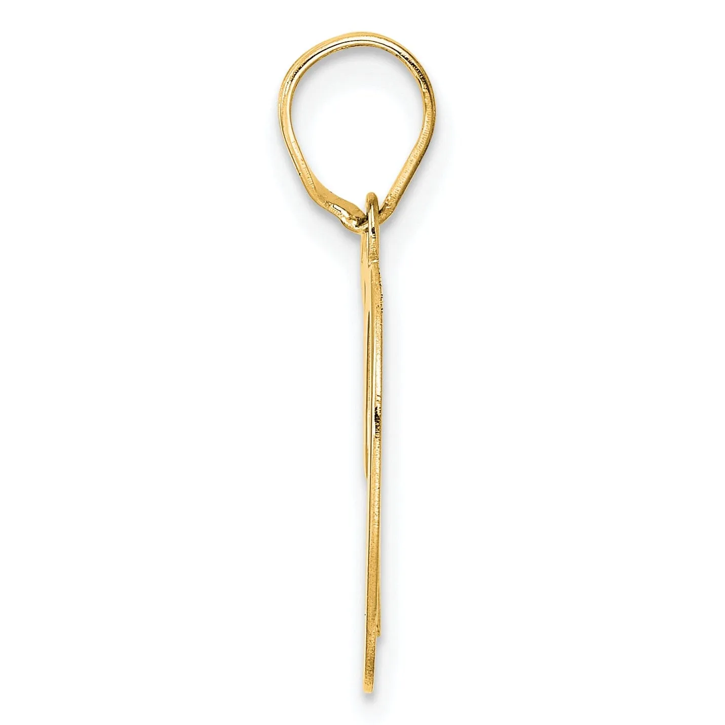 14k Yellow Gold Polished Finish Number 19 Charm Pendant