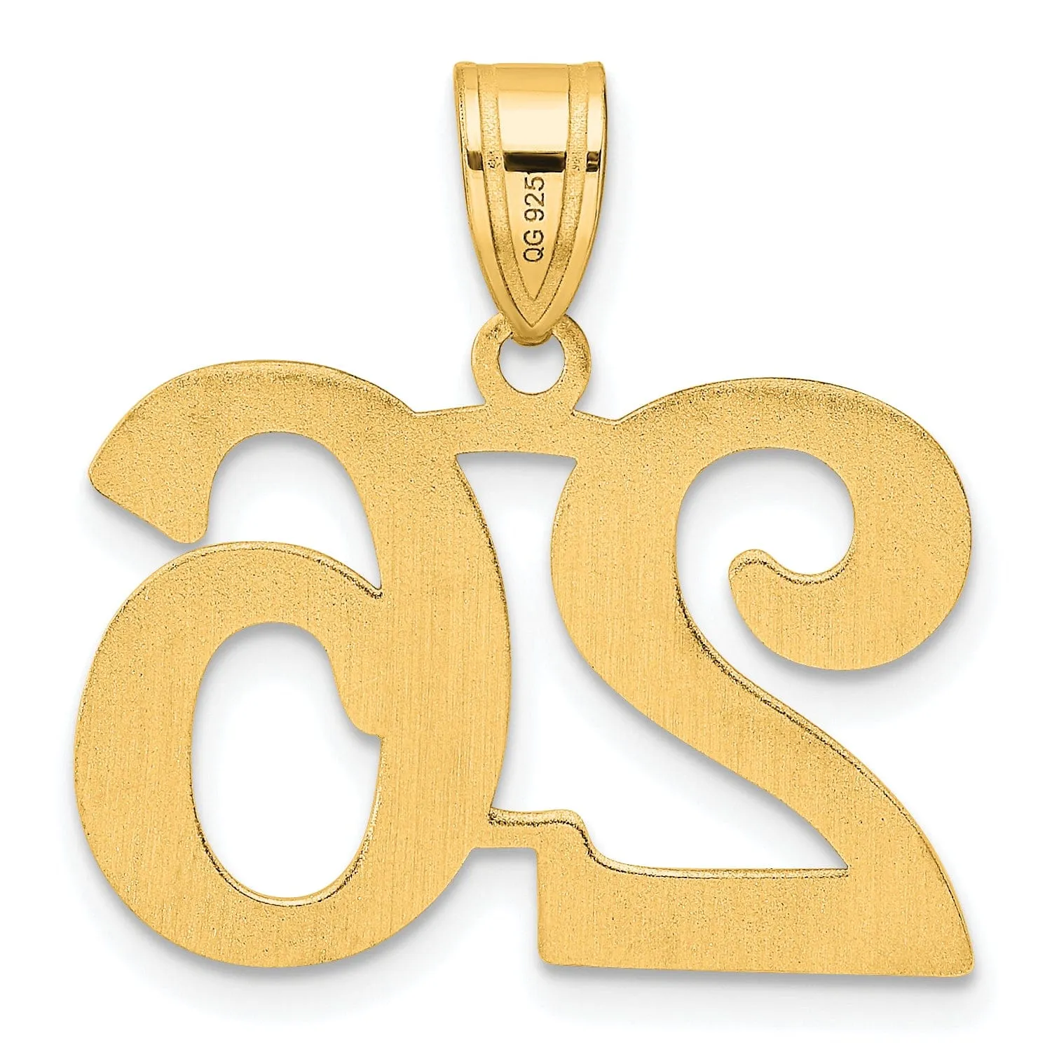 14k Yellow Gold Polished Finish Number 26 Charm Pendant