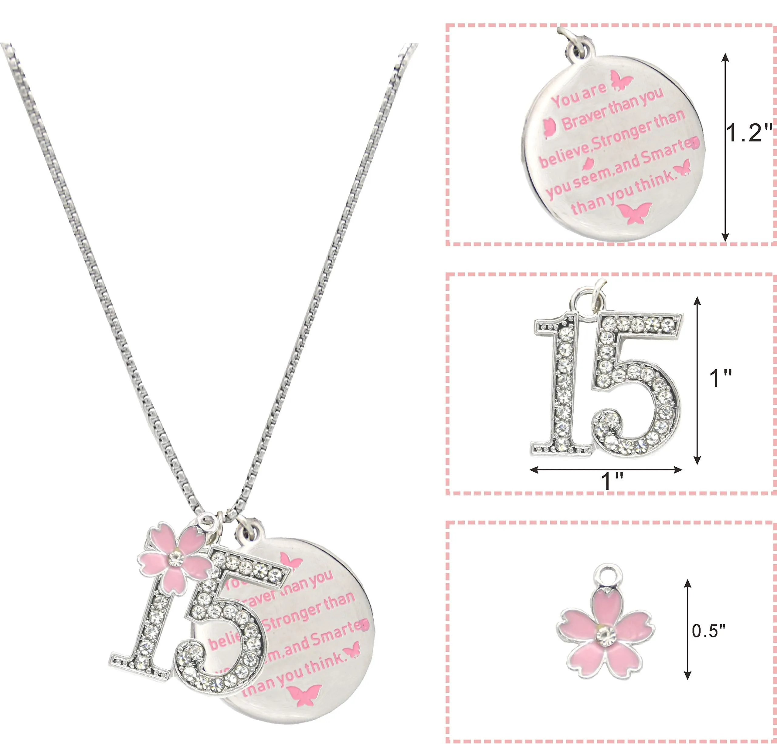 15th Birthday Gifts for Girls, 15th Birthday Charm Bracelet, 15th Birthday Necklace, 15th