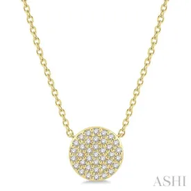 1/6 Ctw Disc Round Cut Diamond Necklace in 10K Yellow Gold