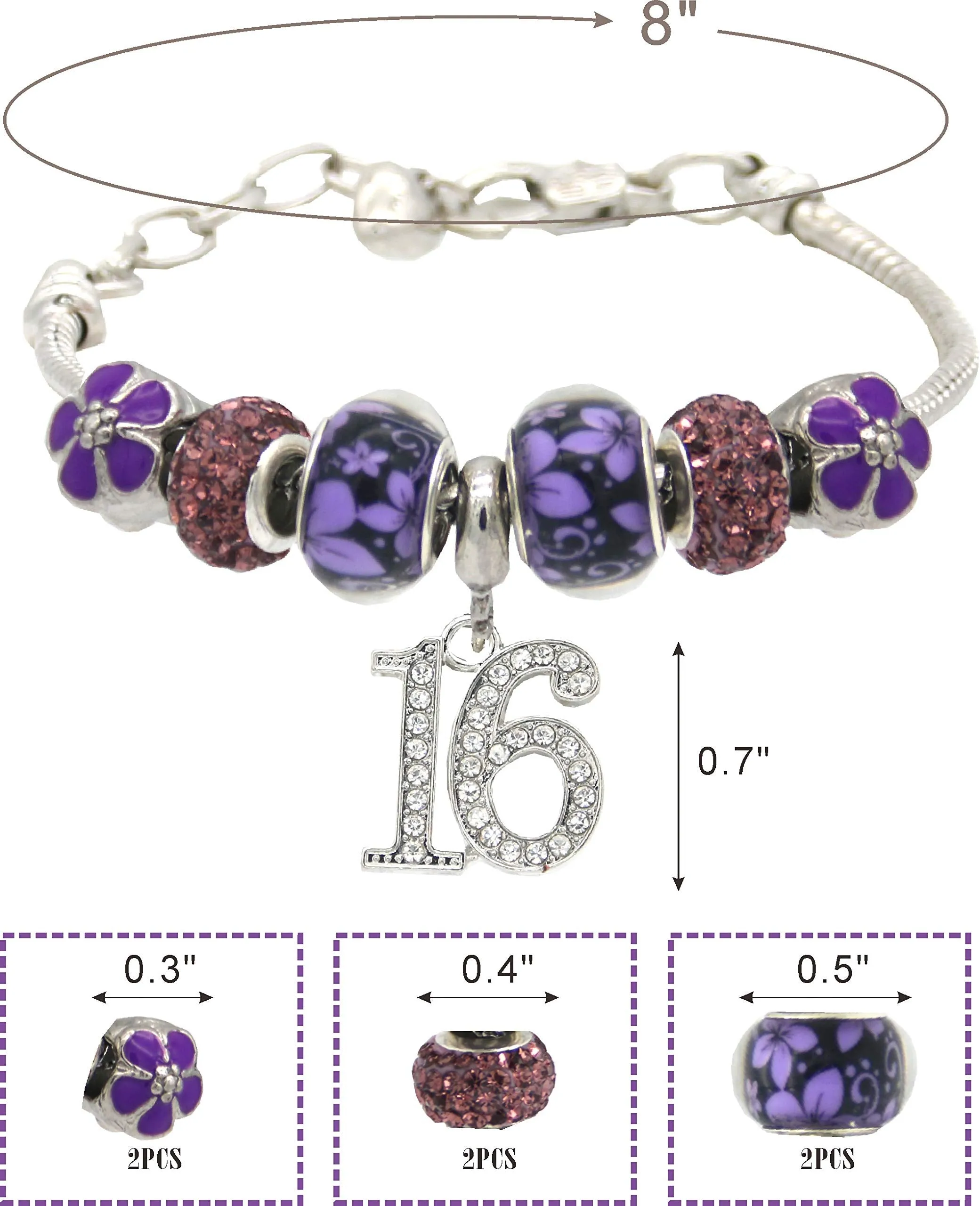 16th Birthday, 16 Year Old Birthday, 16th Birthday Girl, 16th Birthday Bracelet, 16th