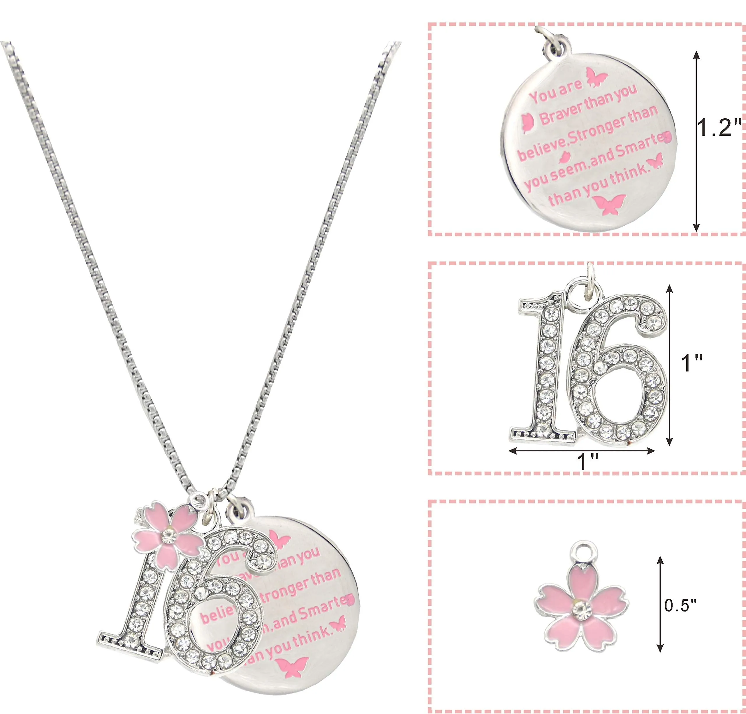 16th Birthday Gifts for Girls, 16th Birthday Charm Bracelet, 16th Birthday Necklace, 16th