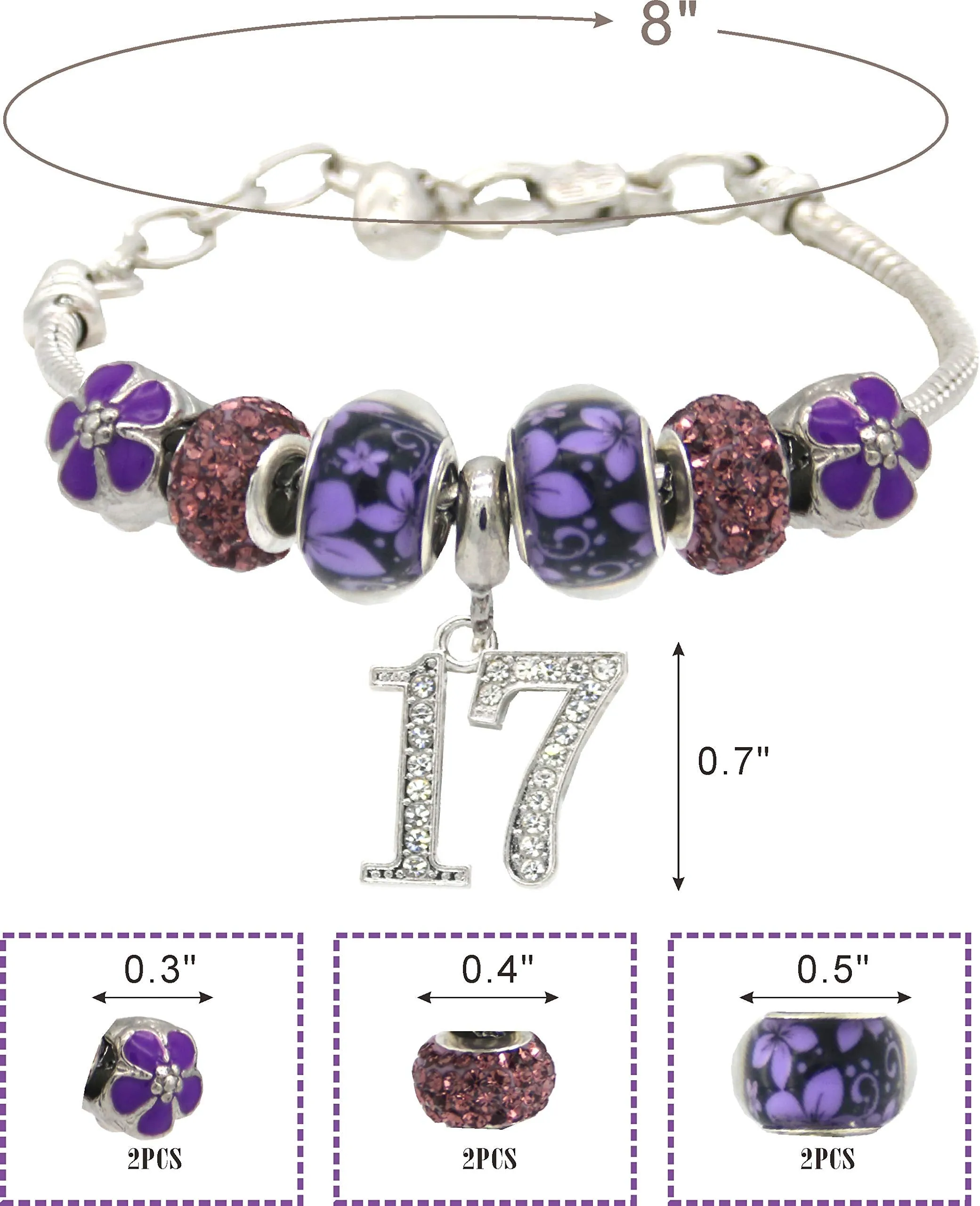 17th Birthday, 17 Year Old Birthday, 17th Birthday Girl, 17th Birthday Bracelet, 17th