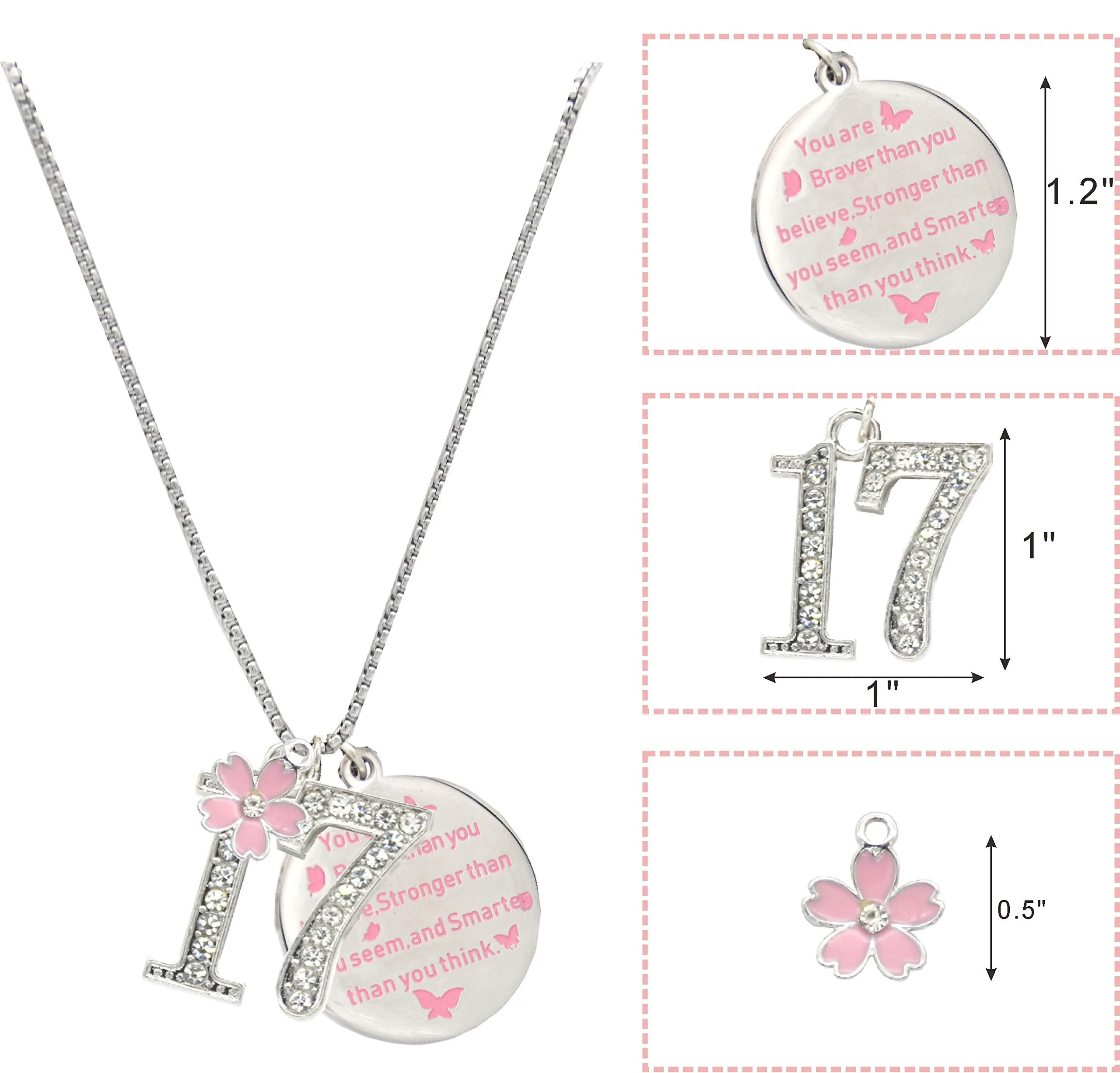 17th Birthday Gifts for Girls, 17th Birthday Charm Bracelet, 17th Birthday Necklace, 17th