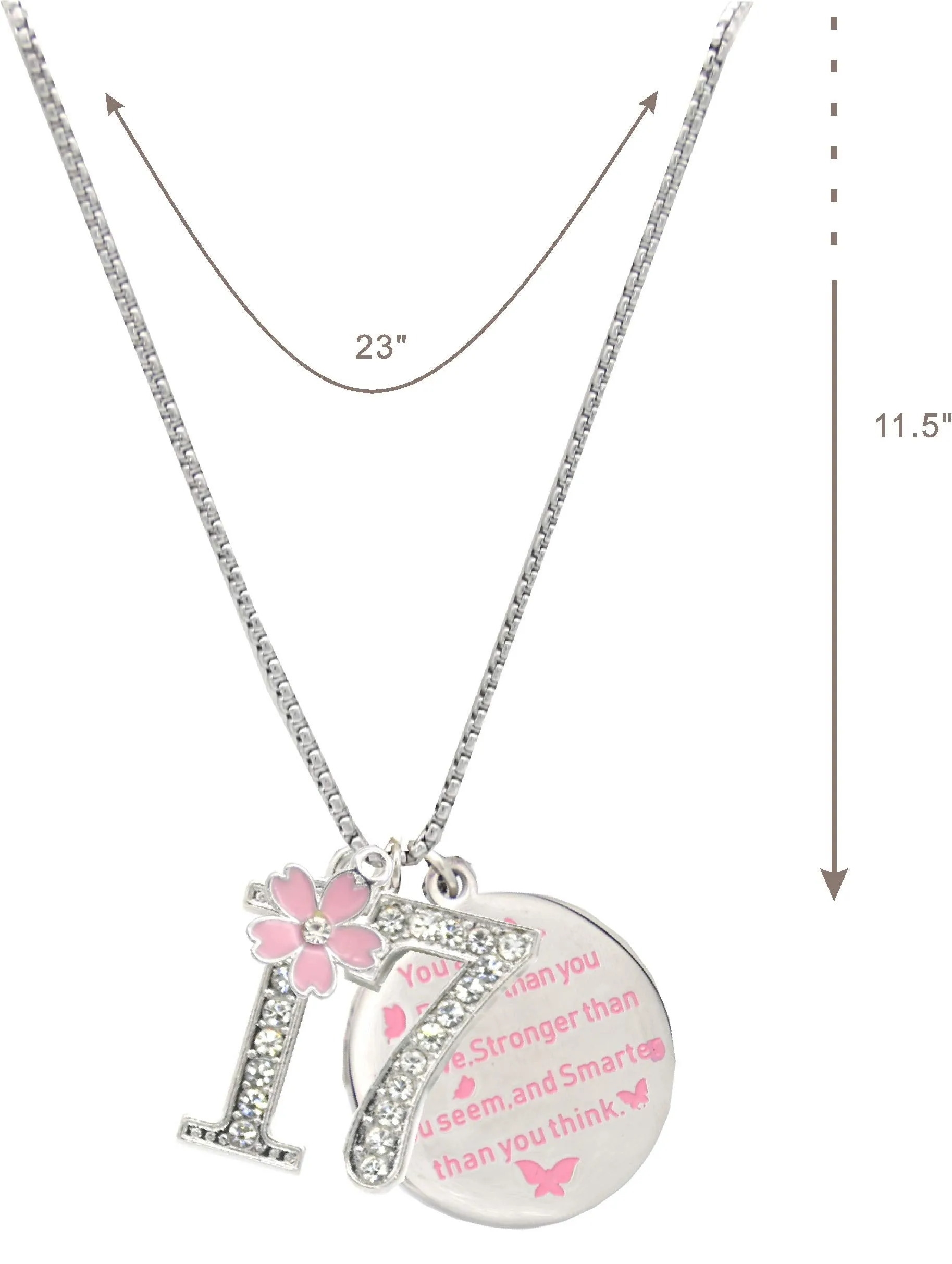 17th Birthday Gifts for Girls, 17th Birthday Charm Bracelet, 17th Birthday Necklace, 17th