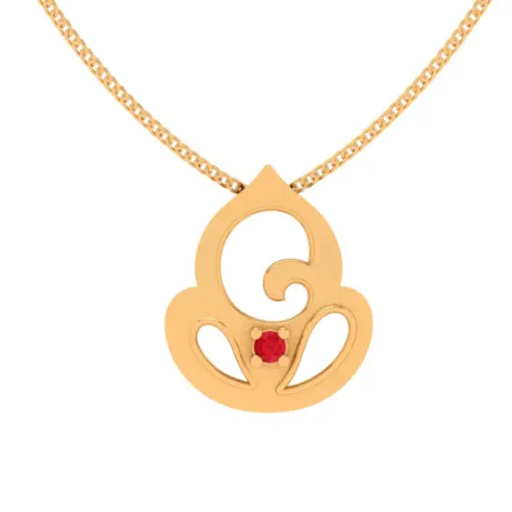 18k Gold Trendy Lord Ganesh Design Pendant Collection For The Season