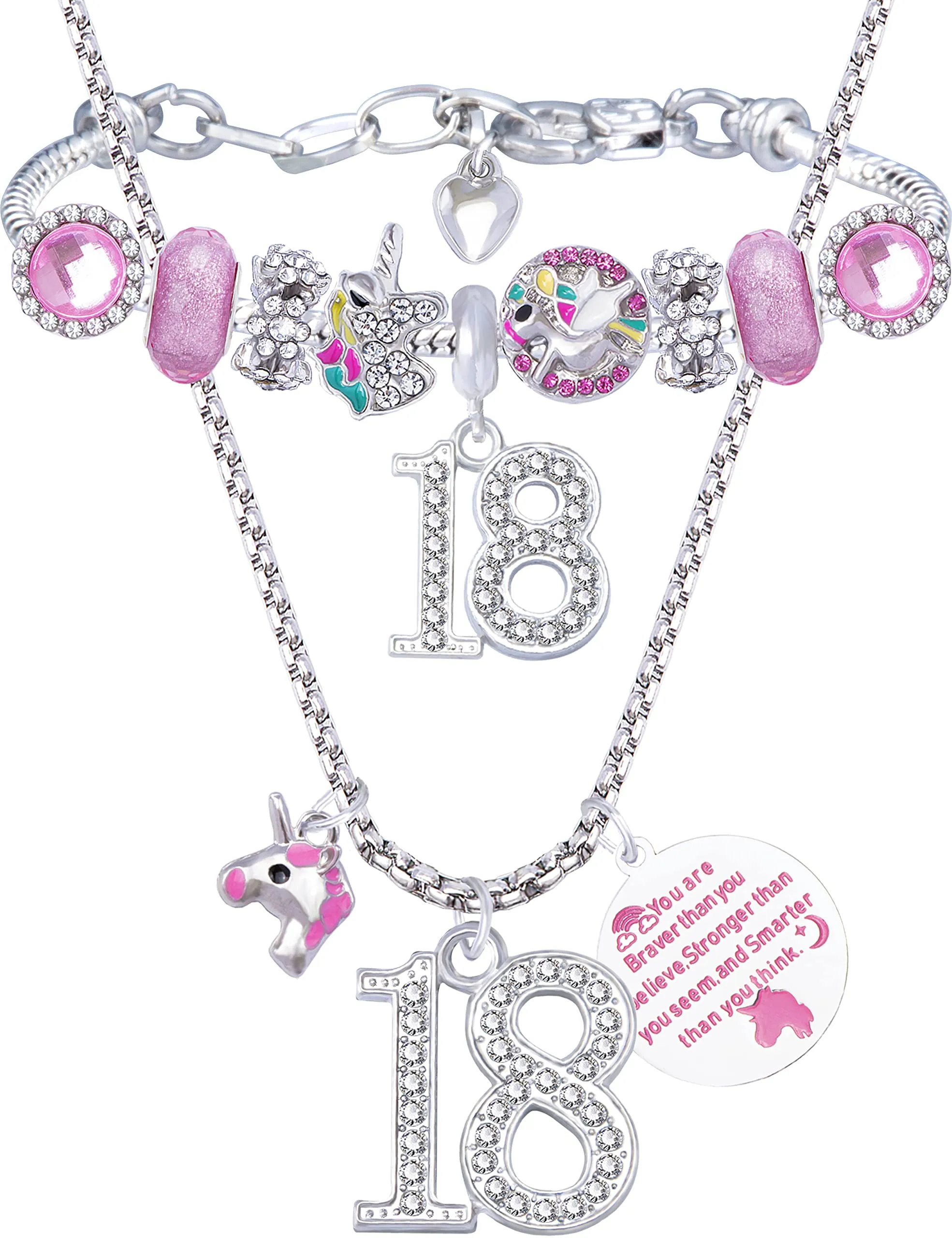 18th Birthday Bracelet,18th Birthday Jewelry for Daughter,18th Birthday Necklace,Happy