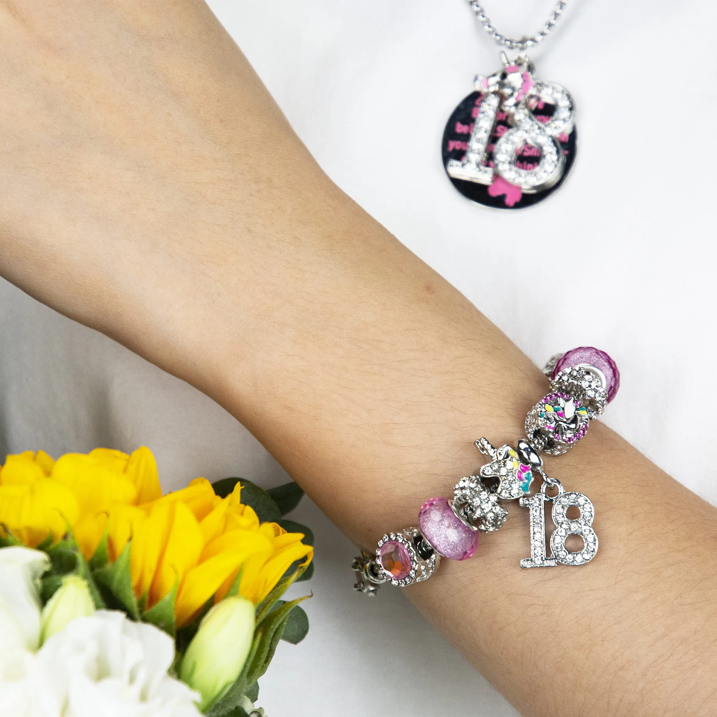 18th Birthday Bracelet,18th Birthday Jewelry for Daughter,18th Birthday Necklace,Happy