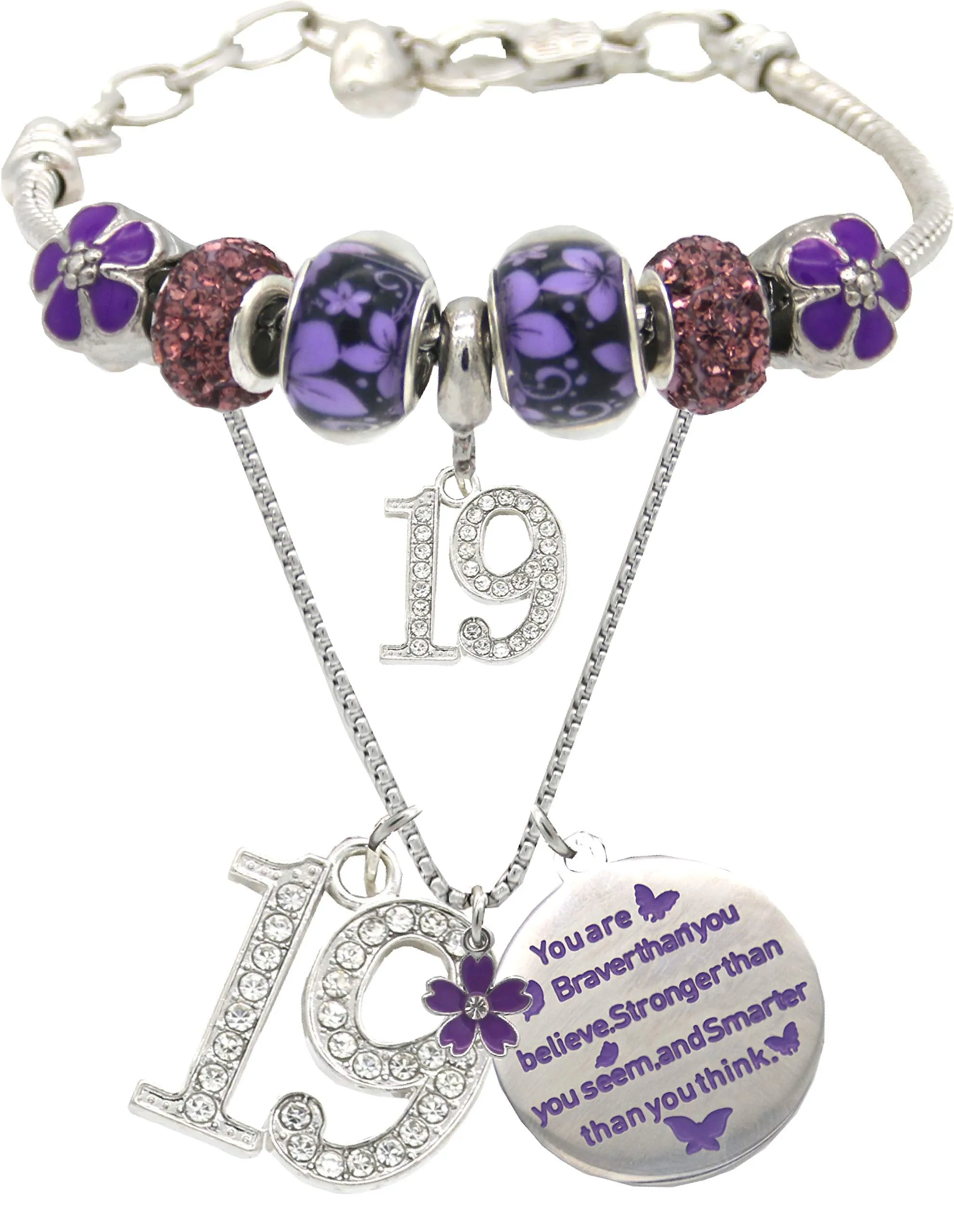 19th Birthday, 19 Year Old Birthday, 19th Birthday Girl, 19th Birthday Bracelet, 19th