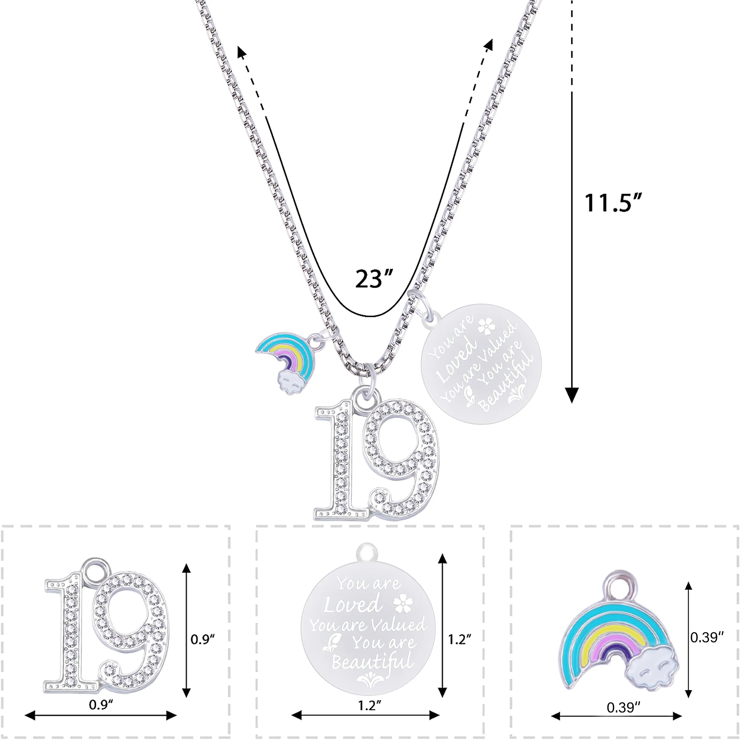 19th Birthday, 19th Birthday Gift, 19th Birthday Gifts for Girl, 19th Birthday Necklace