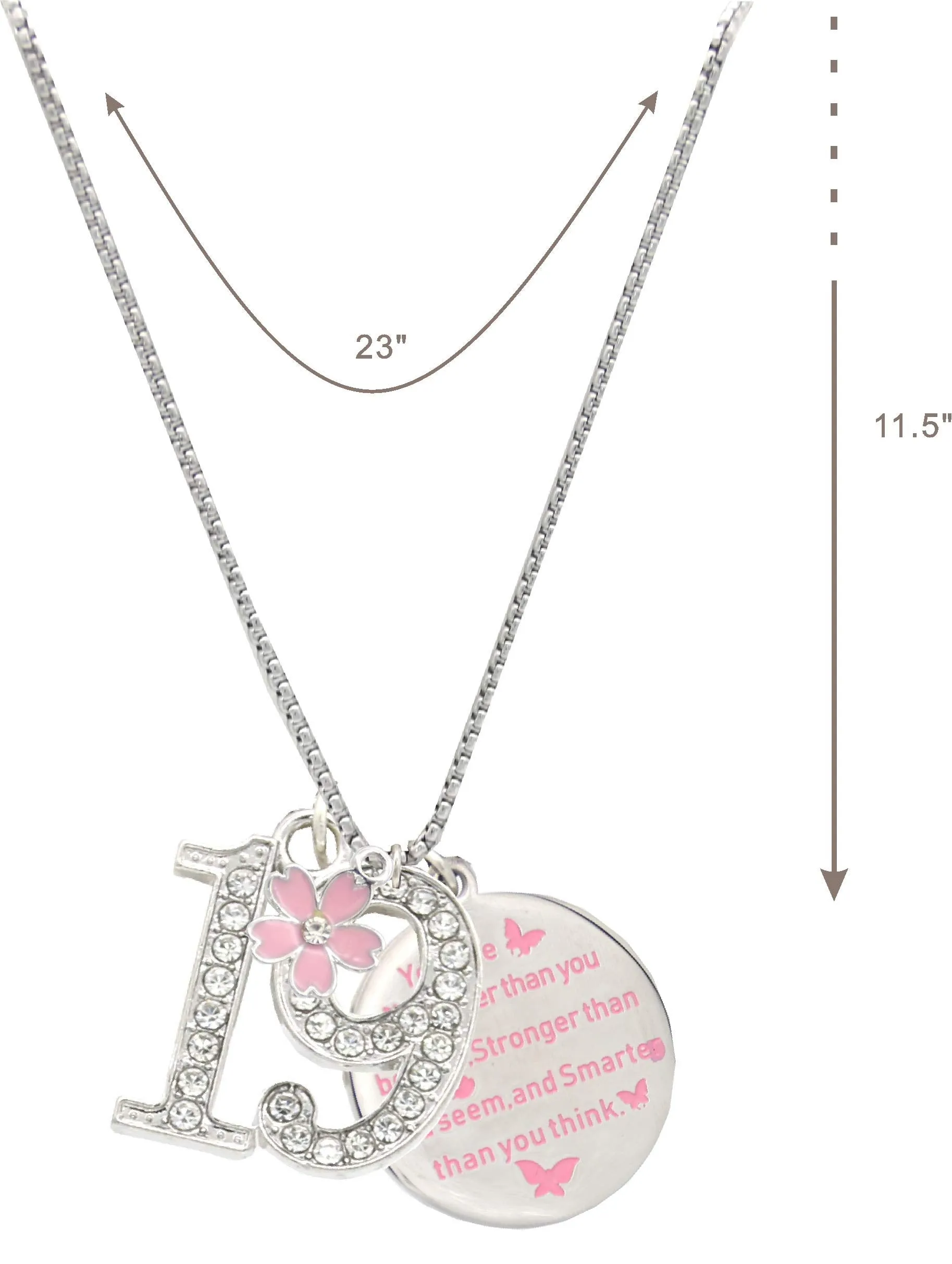 19th Birthday Gifts for Girls, 19th Birthday Charm Bracelet and Necklace, 19th Birthday