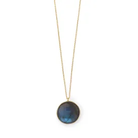 20" 2 14 Karat Gold Plated Round Labradorite Necklace