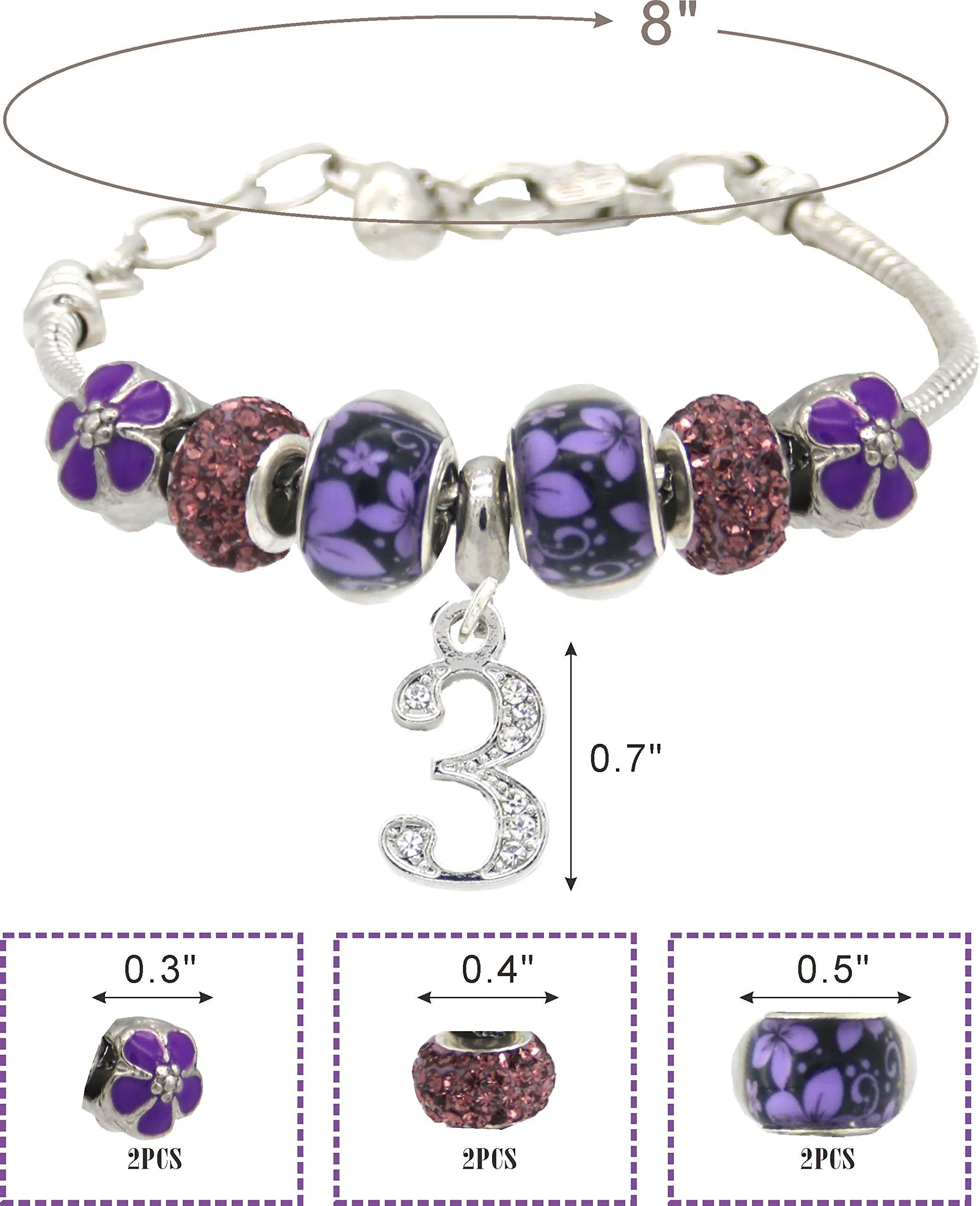 3rd Birthday, 3 Year Old Birthday, 3rd Birthday Girl, 3rd Birthday Bracelet, 3rd Birthday