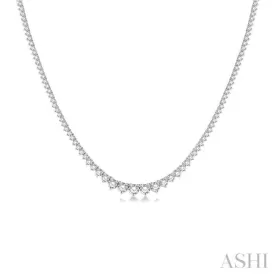 5 Ctw Riviera Round Cut Diamond Necklace in 14K White Gold