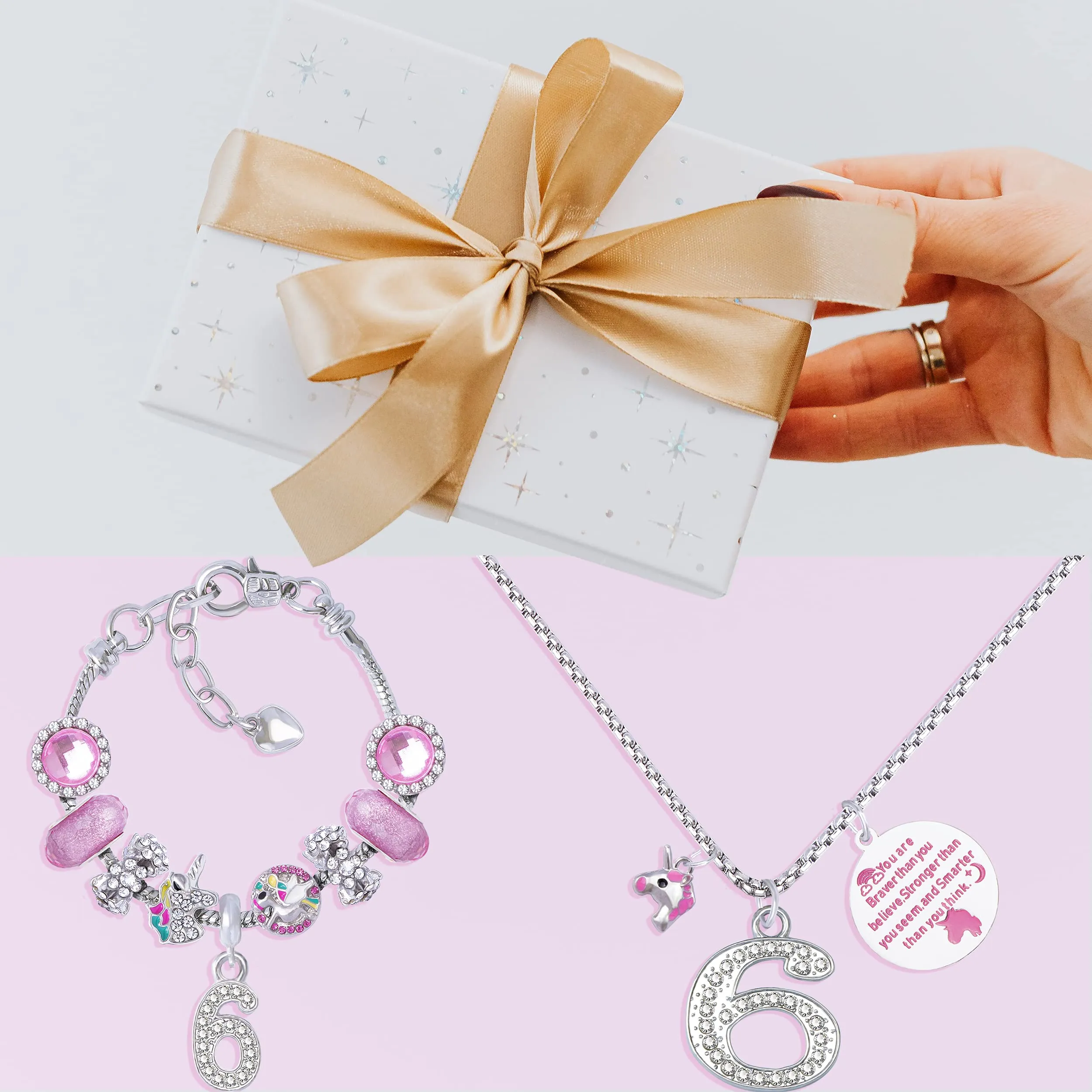 6th Birthday,6th Birthday Gifts for Girls,6 Years Old Birthday Charm Bracelet,6th Birthday