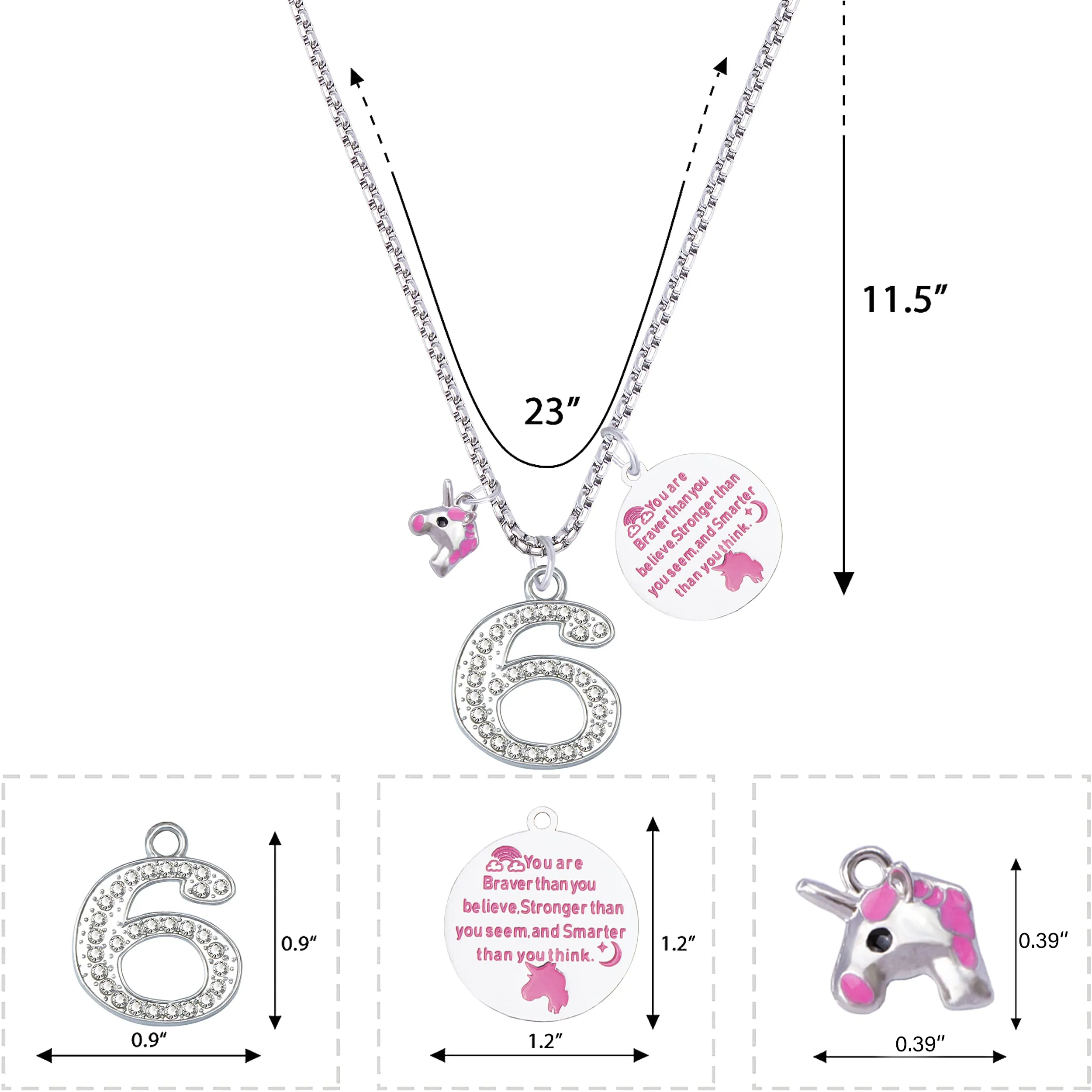 6th Birthday,6th Birthday Gifts for Girls,6 Years Old Birthday Charm Bracelet,6th Birthday