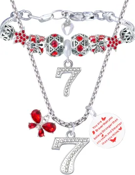 7th Birthday Gifts For Girls, 7th Birthday Charm Bracelet, 7th Birthday