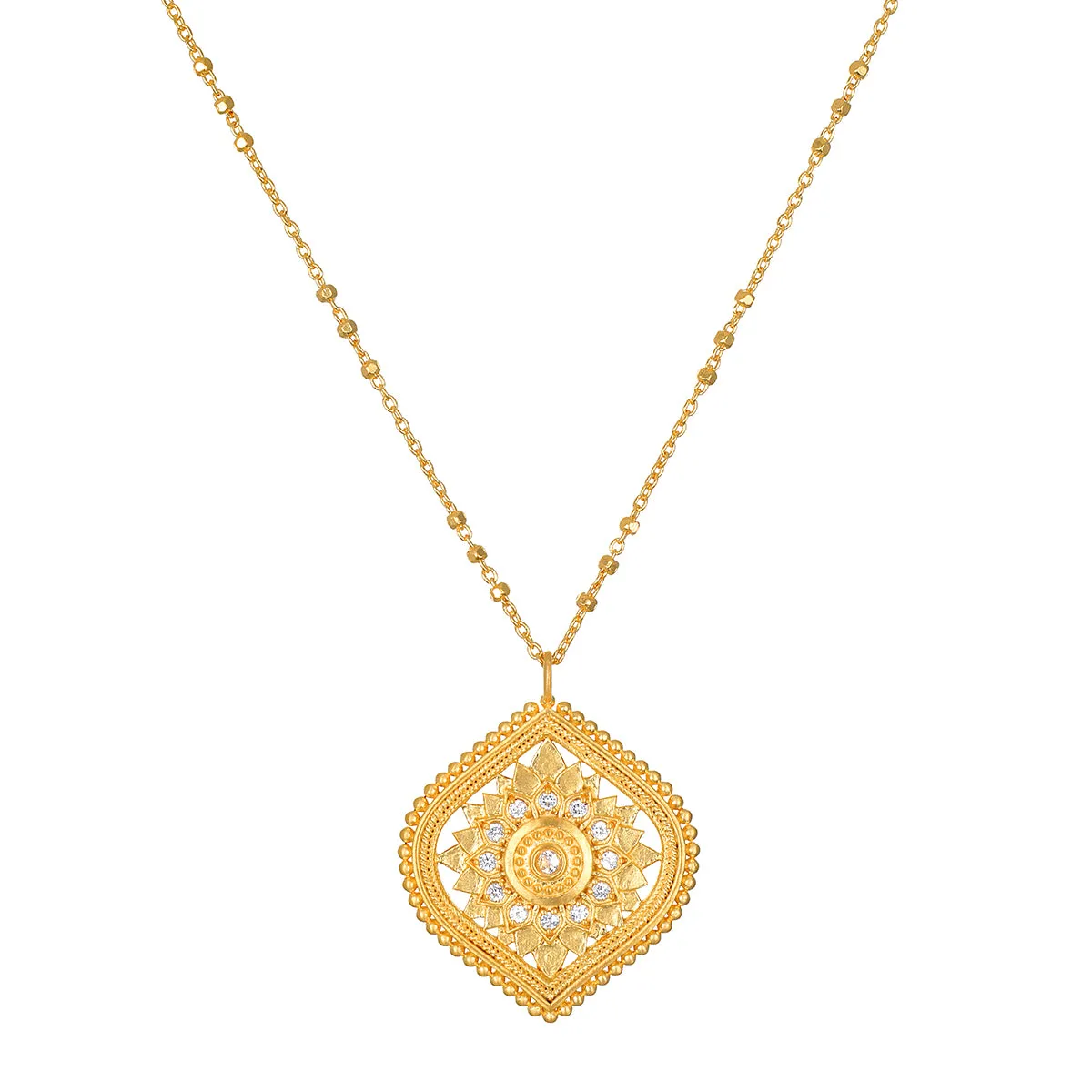 Awaken Awareness Lotus White Topaz Necklace