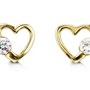 Baby CZ Heart Earrings