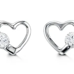 Baby CZ Heart Earrings