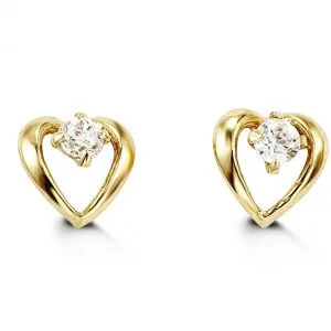 Baby CZ Mini Heart Earrings