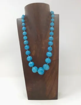 Bevelled Sky Blue Agate Natural stone Necklace