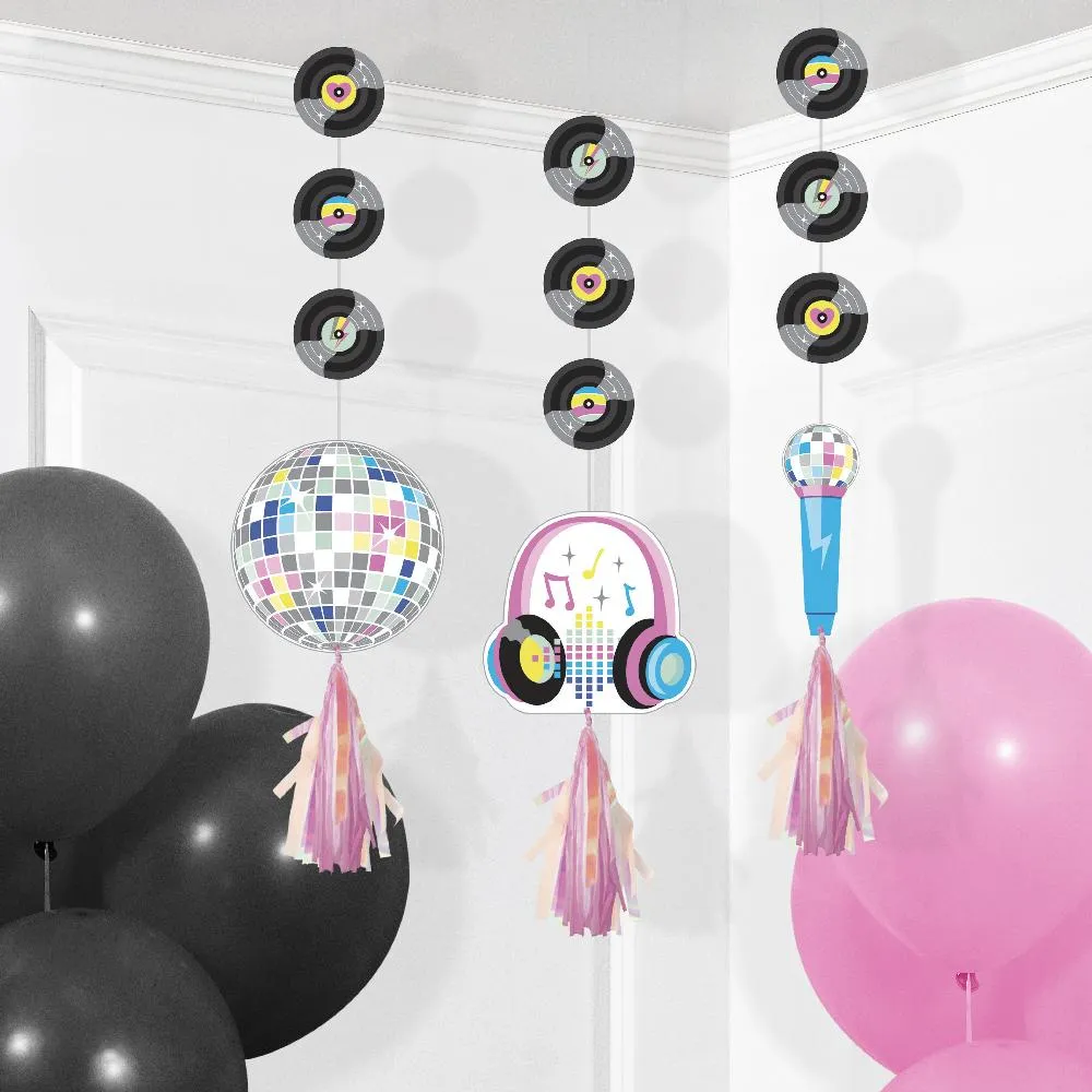 Birthday Beats Hanging Cutouts w/ Tassels (3/Pkg)