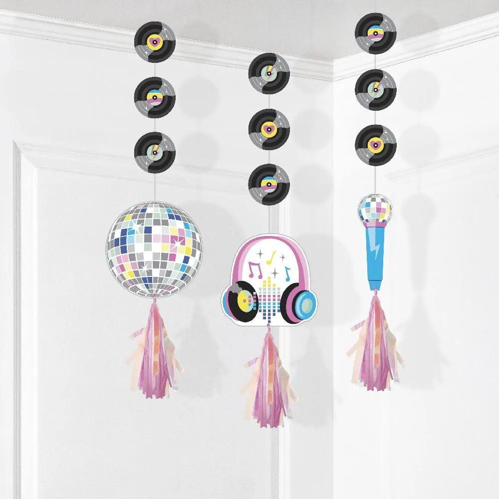 Birthday Beats Hanging Cutouts w/ Tassels (3/Pkg)