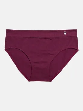 C9 Airwear Seamless Teen Ribbed Panty with Full Coverage - Wine