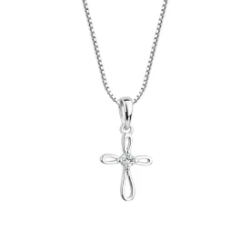 Cherished Moments Sterling Silver Infinity Cross 14" Necklace