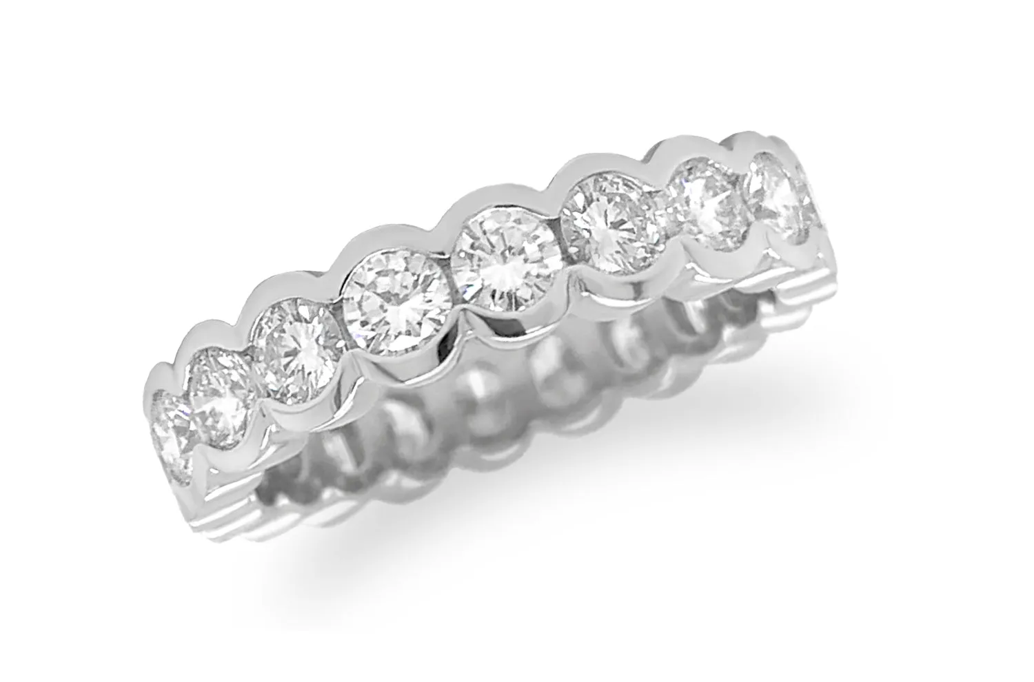 Eternity Ring 18kt Gold with 20 Bezel Diamonds 2.30 cts