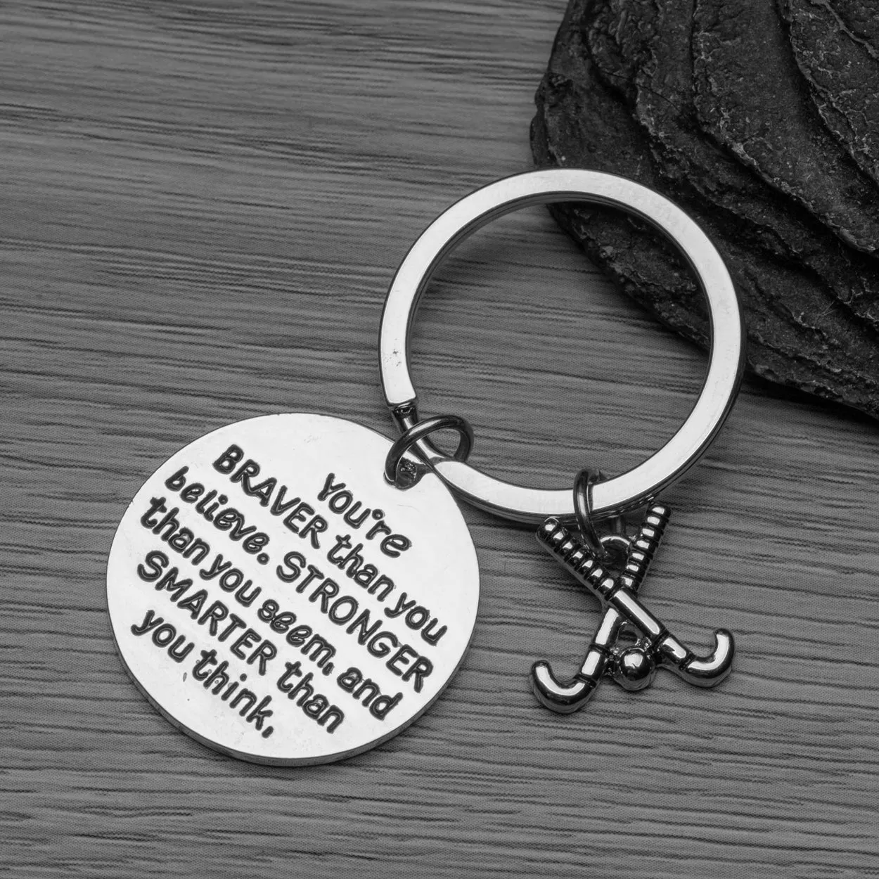 Field Hockey Keychain - You’re Braver than You Believe