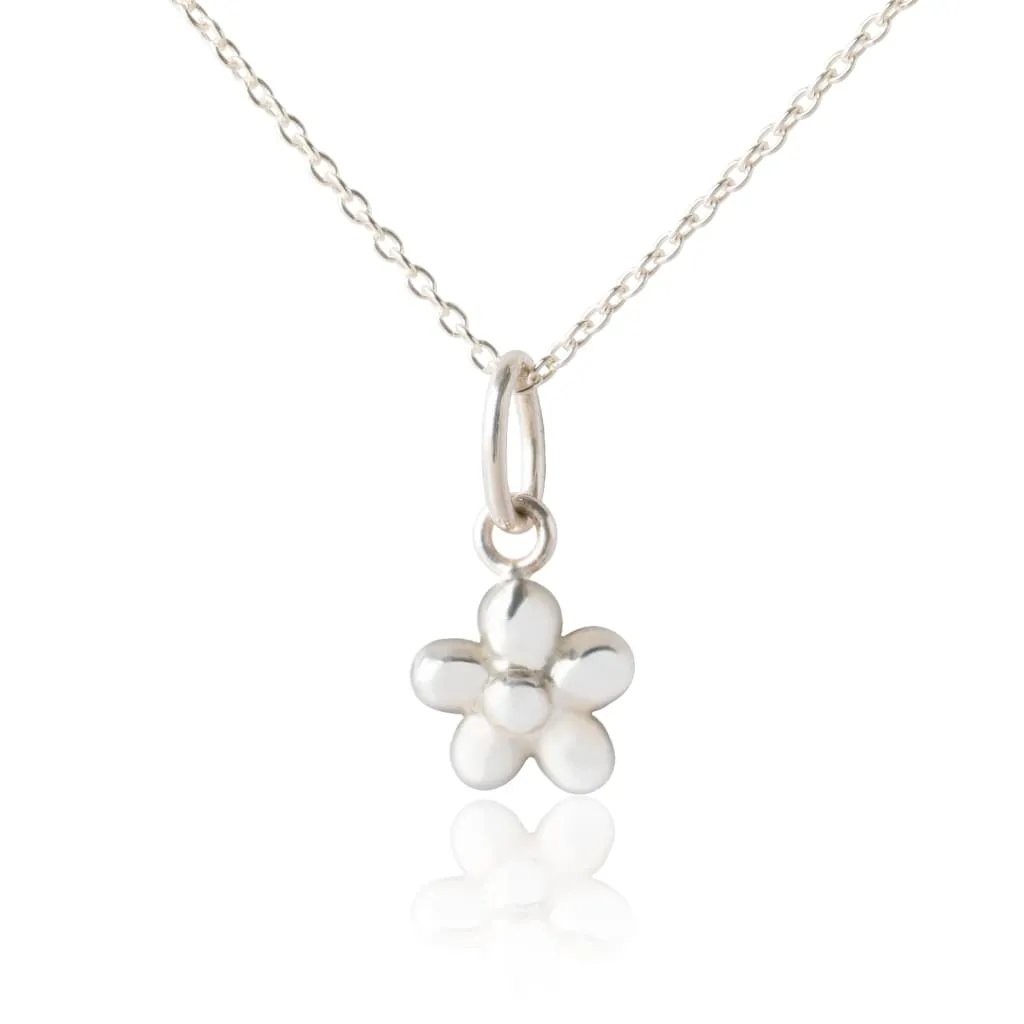 Flickering Flower Pendant & Necklace - Sterling Silver