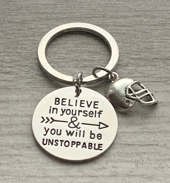 Football Keychain - Believe in Yourself - Pick Style