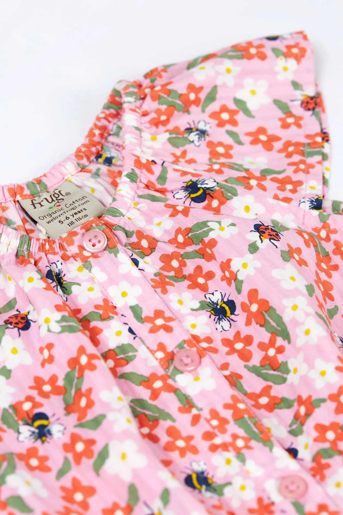 Frugi Nyla Playsuit Pink Floral Fun