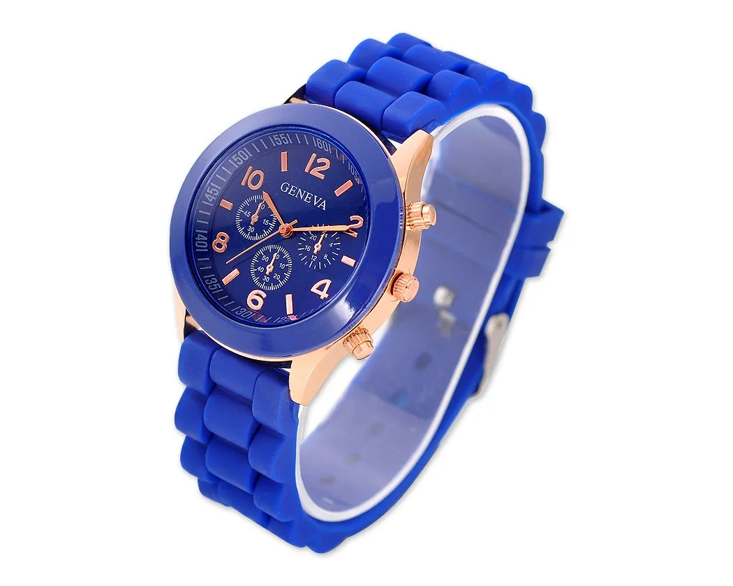 Geneva Silicone Quartz Analog Unisex Sport Wrist Watch