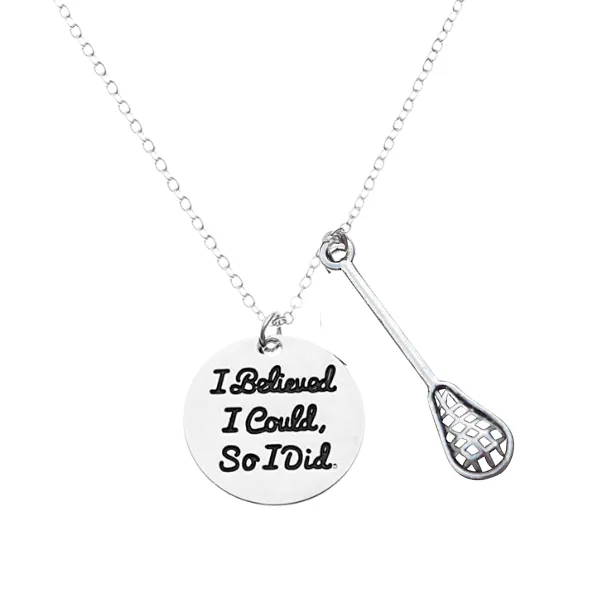 Girls Lacrosse Necklace- I Believed I Could