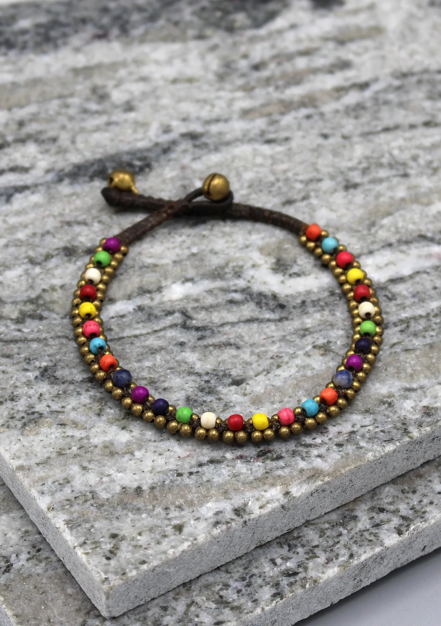 Glass Beads Brass Bell Fashionable Anklet