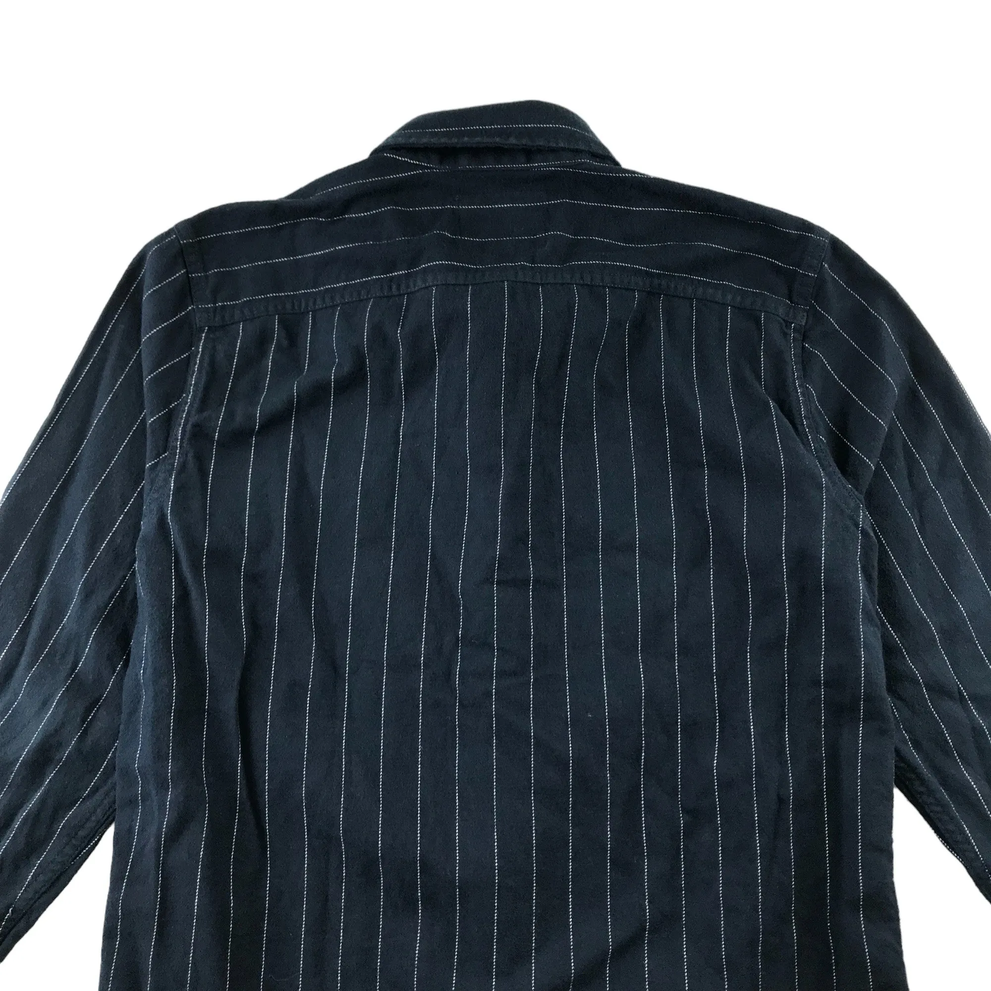 Hollister shirt men size S dark charcoal stripy long sleeve button up cotton