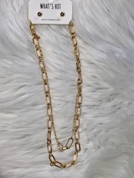 Interlocked Rhinestone Chain Necklace