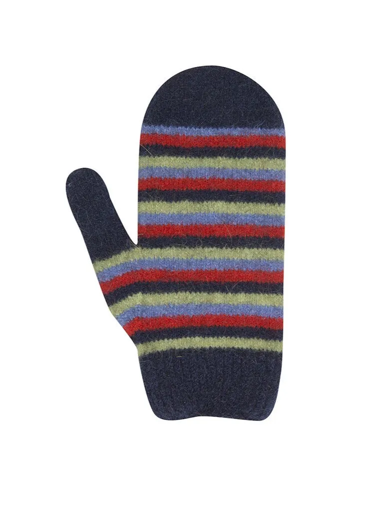 Kids Striped Possum Merino Mittens