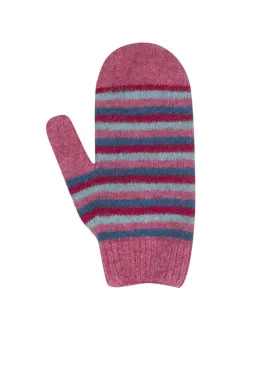 Kids Striped Possum Merino Mittens